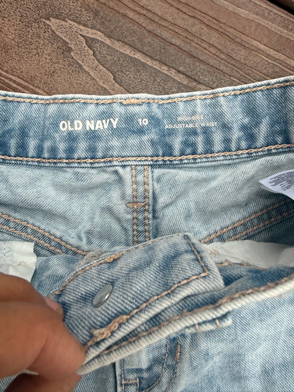 Bundle of 2 Old Navy Jeans & Black Athletic Shorts White Trim sz10 youth girls - Picture 4 of 9